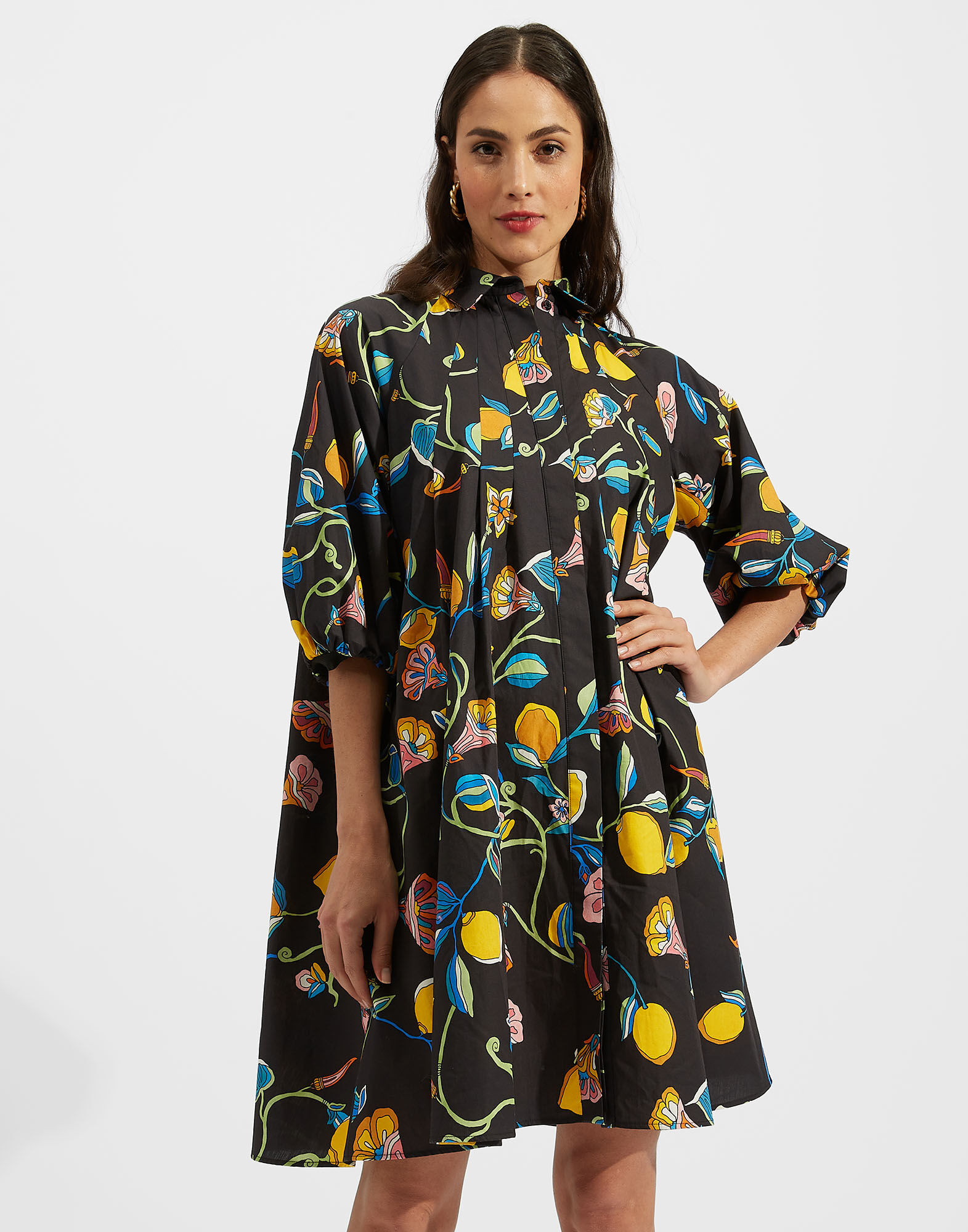 La DoubleJ Sunburst Dress Borboni DRE0471COT039BRN01BL01