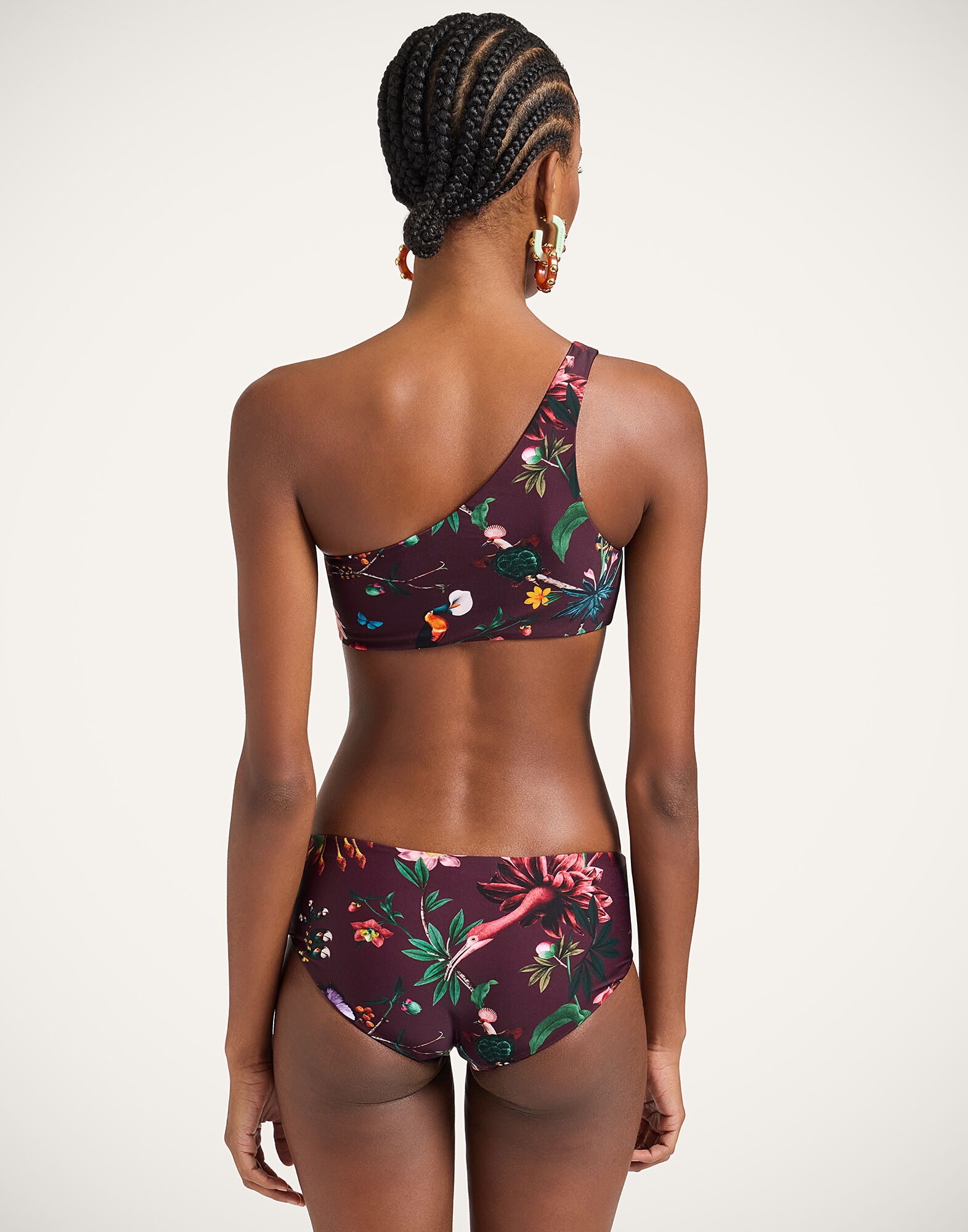 La DoubleJ Goddess Bikini Top Zooflora Mini Burgundy SWI0024LYC001ZOF05RE02