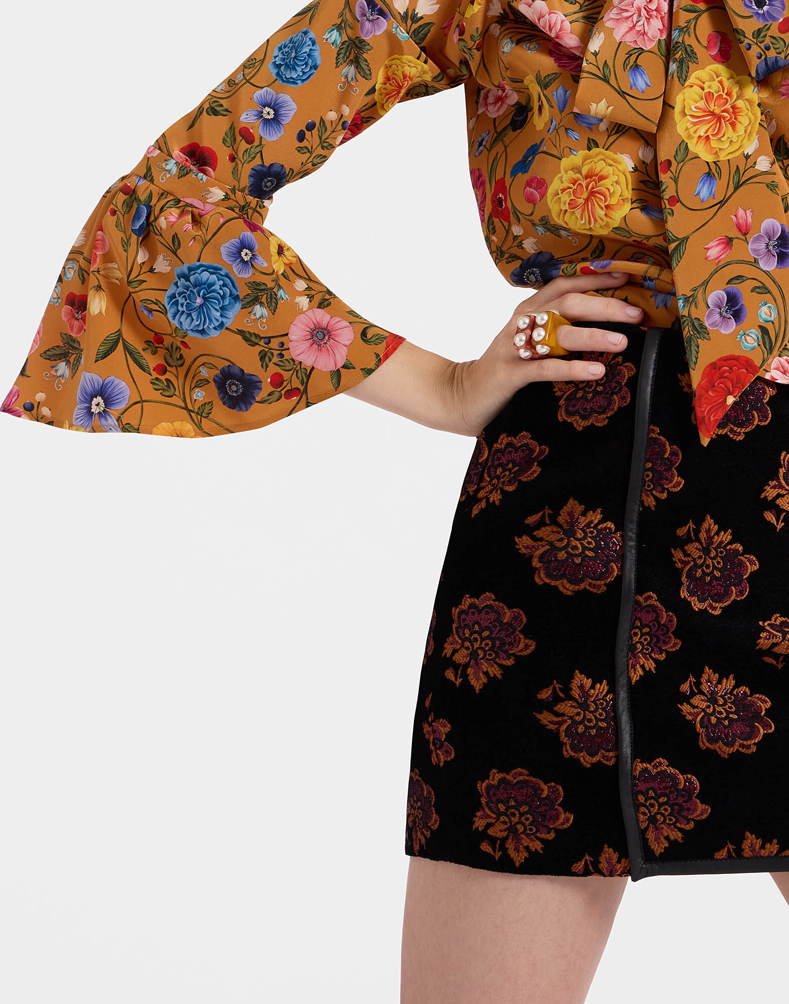 La DoubleJ Twiggy Skirt Rosette Black SKI0128JCQ086ROS05BL01