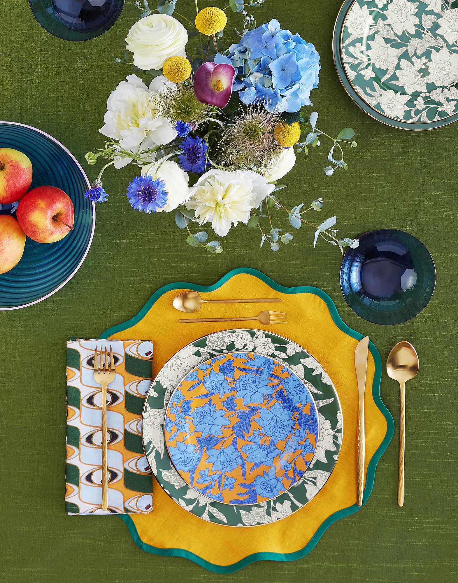 La DoubleJ Cloud Placemat Set of 2 Rainbow Zafferano TBM0003LIN006RAI0021