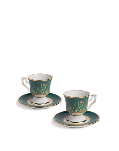 Espresso Cup with Ceramic Saucer, Set of 2