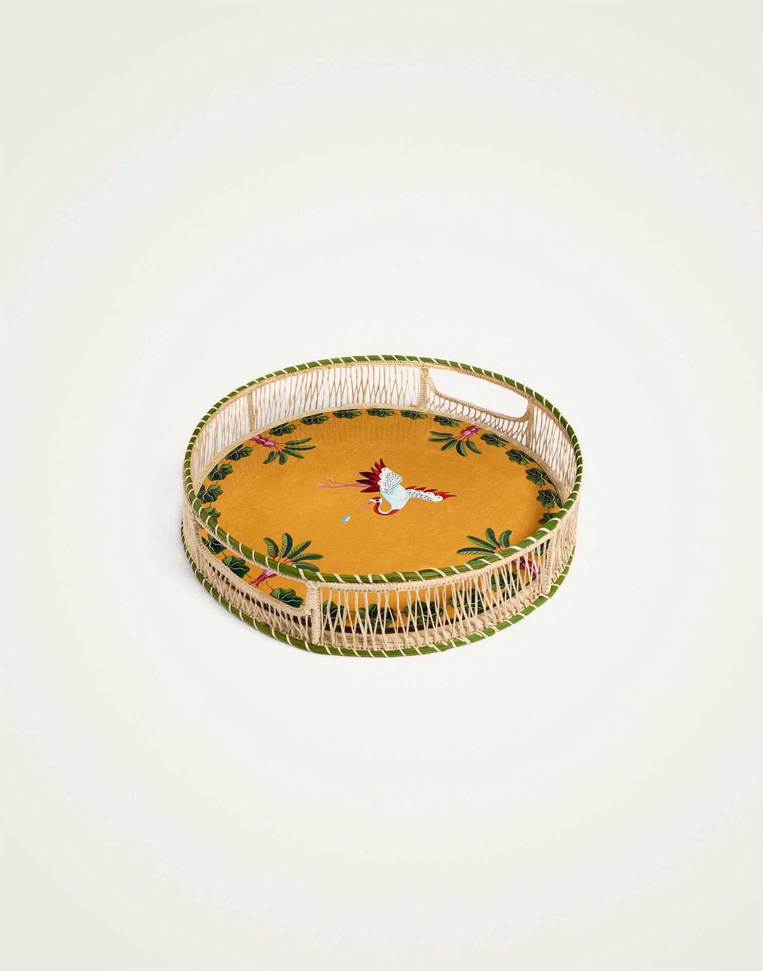 La DoubleJ Disk Placemats Set of 2 Spirit Stork Saffron PMT0032CRK001HLE09YE09