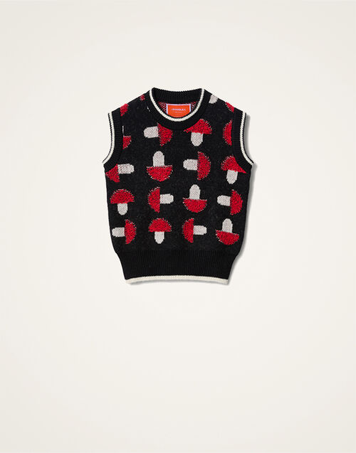La DoubleJ Fun-Guy Gilet Black & Red PUL0295KNI193VA448BL01
