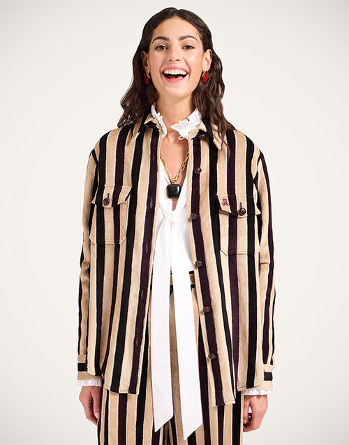 La DoubleJ Better Than Your Boyfriend's Jacket Stripes Light Beige JAC0112VIS026STR08BR01