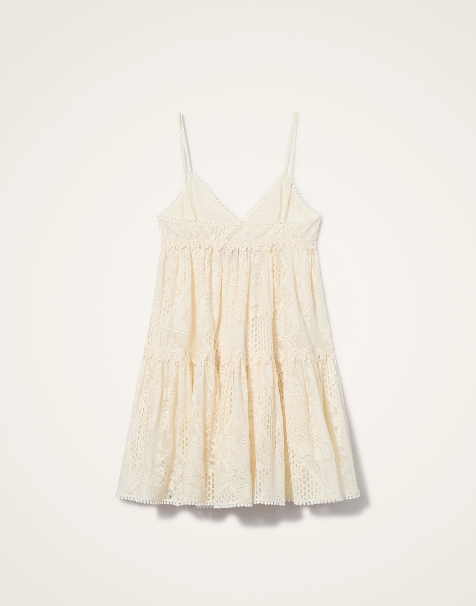 La DoubleJ Lacey Nymph Mini Dress Solid Ivory DRE1107LAC008SOLIDBR05