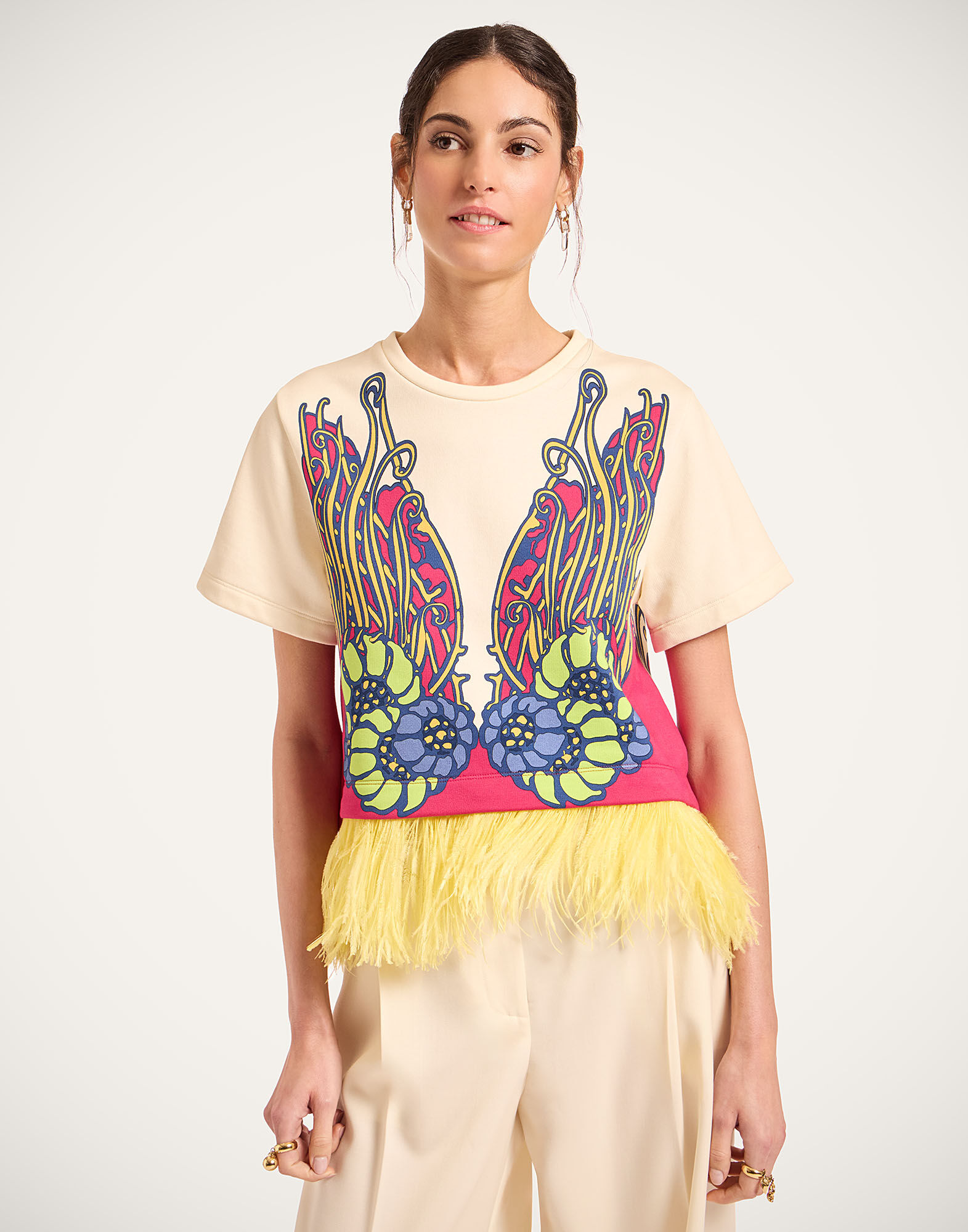 La DoubleJ La Scala Tee Lemuria Plac&eacute;e Pink TSH0038JER040LEM02PI01