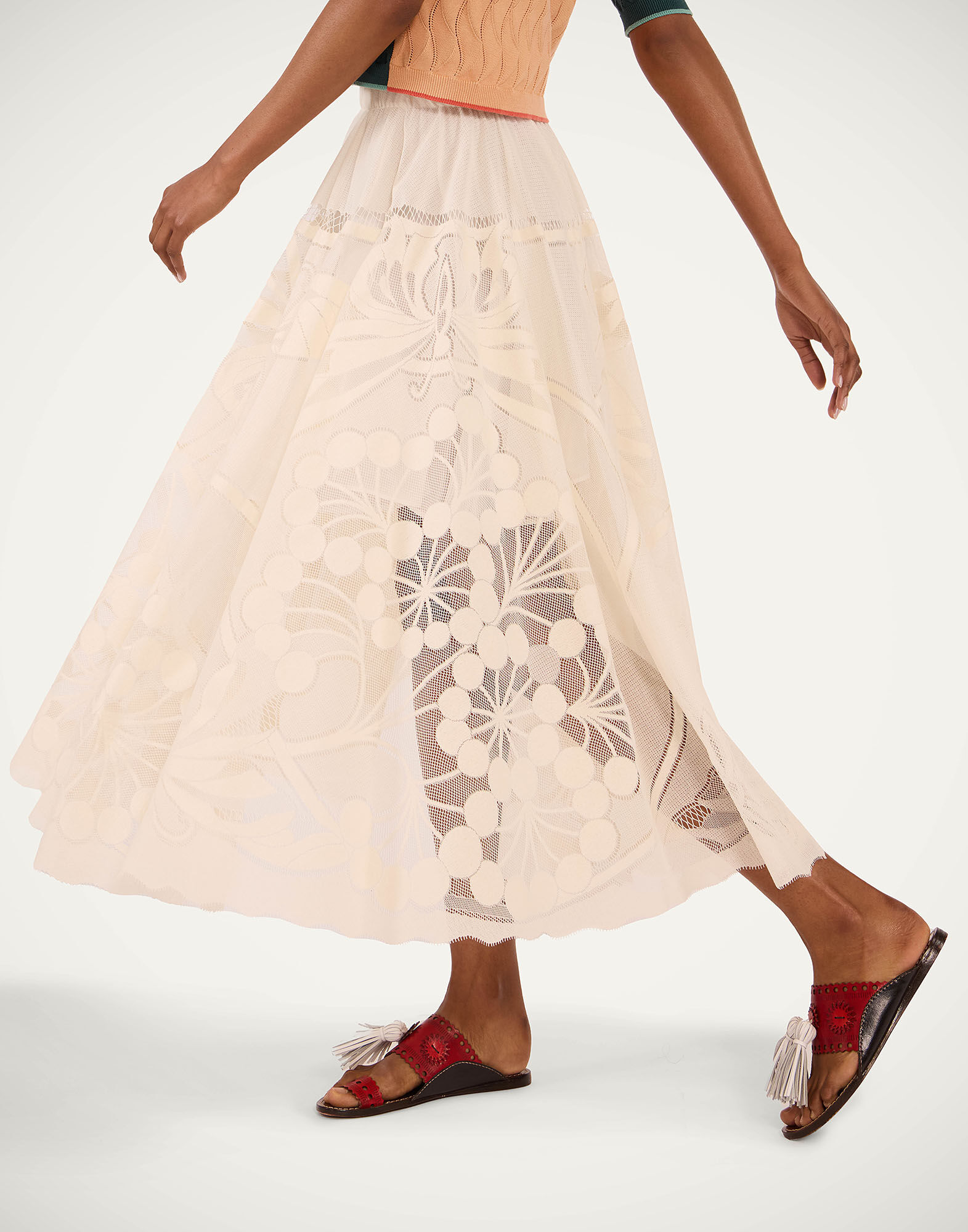 La DoubleJ Duchess Skirt Solid Ivory SKI0146LAC010SOLIDWH04