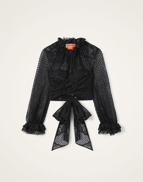 La DoubleJ Lacey En Pointe Top Solid Black TOP0200LAC009SOLIDBL01