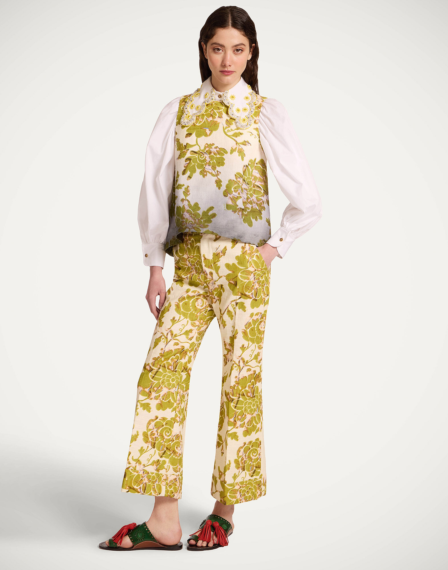 La DoubleJ La Scala Top Oasis Ombr&eacute; Plac&eacute;e Green & Black TOP0016COT005OAO01GR02