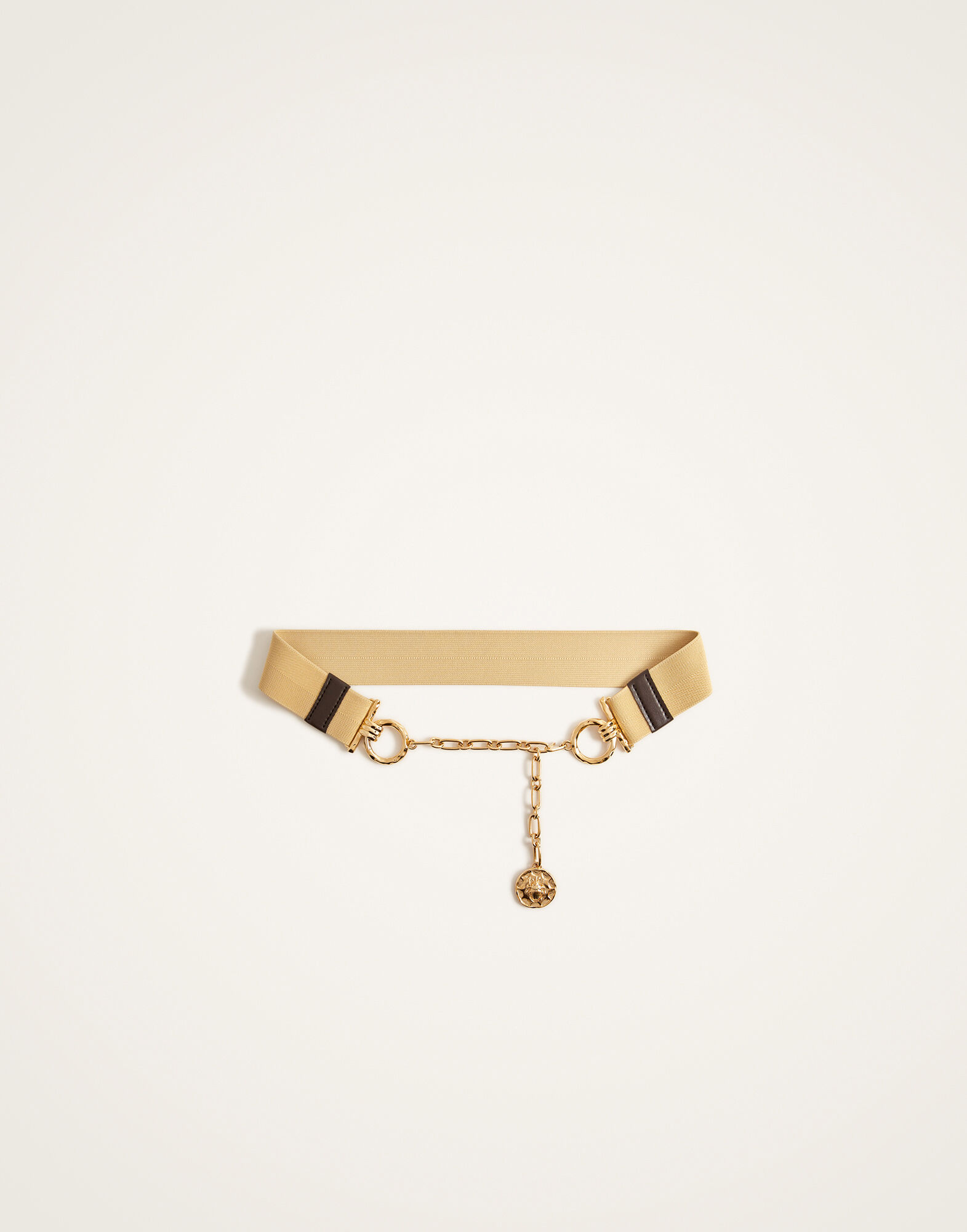 La DoubleJ Medallion Belt Solid Ecru BEL0012BRA003SOLIDBR05