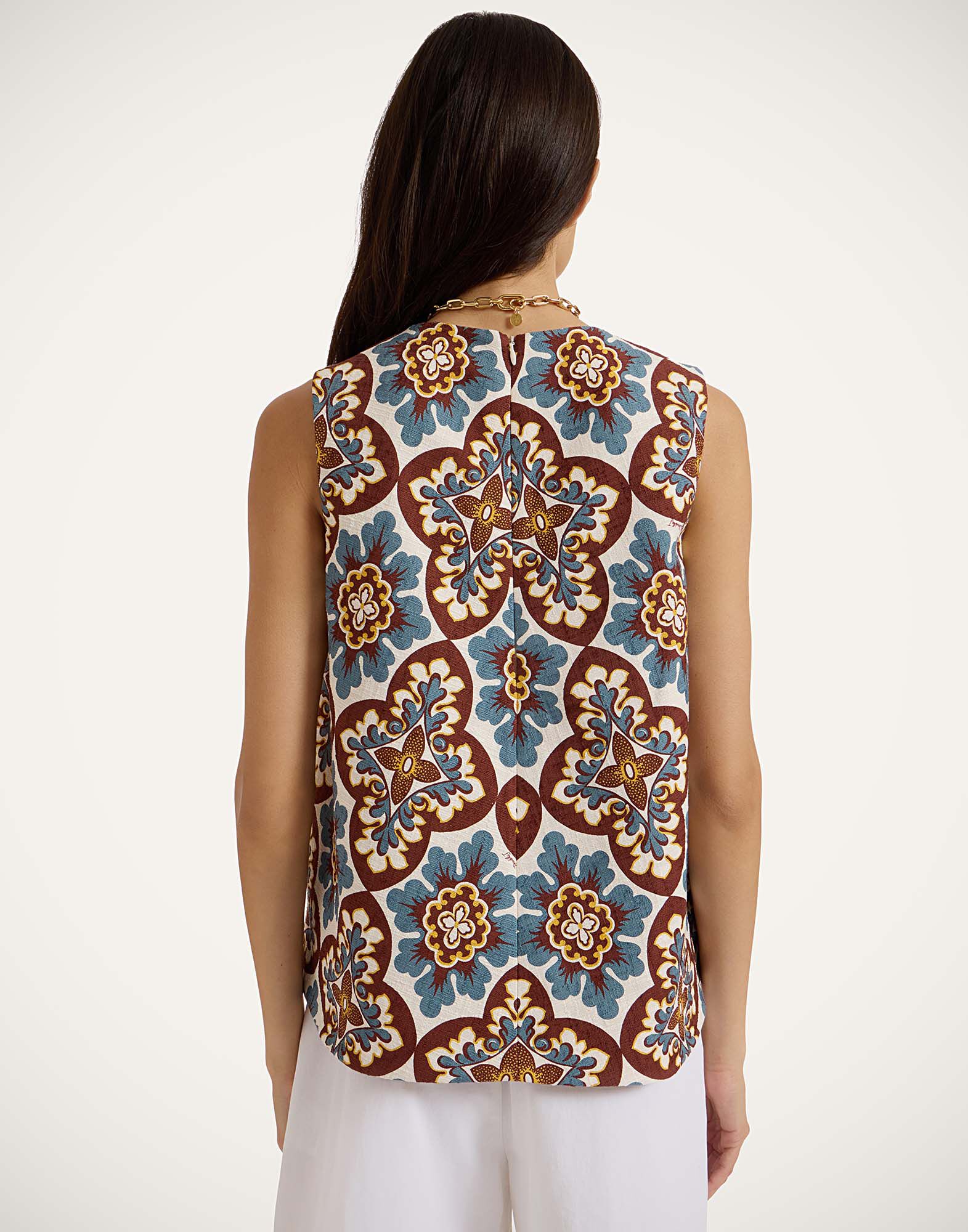 La DoubleJ La Scala Top Palazzo Chocolate TOP0016COT005PAL10BR07