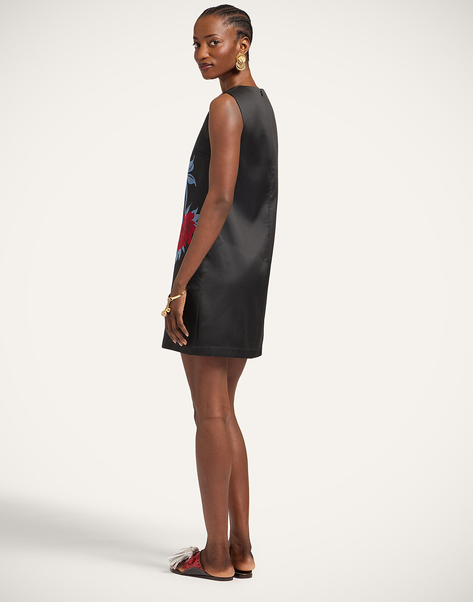 La DoubleJ Mini Column Dress Peonies Blue DRE1102JCQ135PEO08BU03