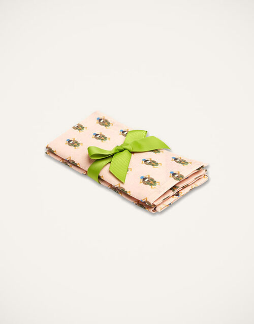 La DoubleJ Large Napkins Set Of 2 Pink Scarab NAP0006LIN001SCR0002