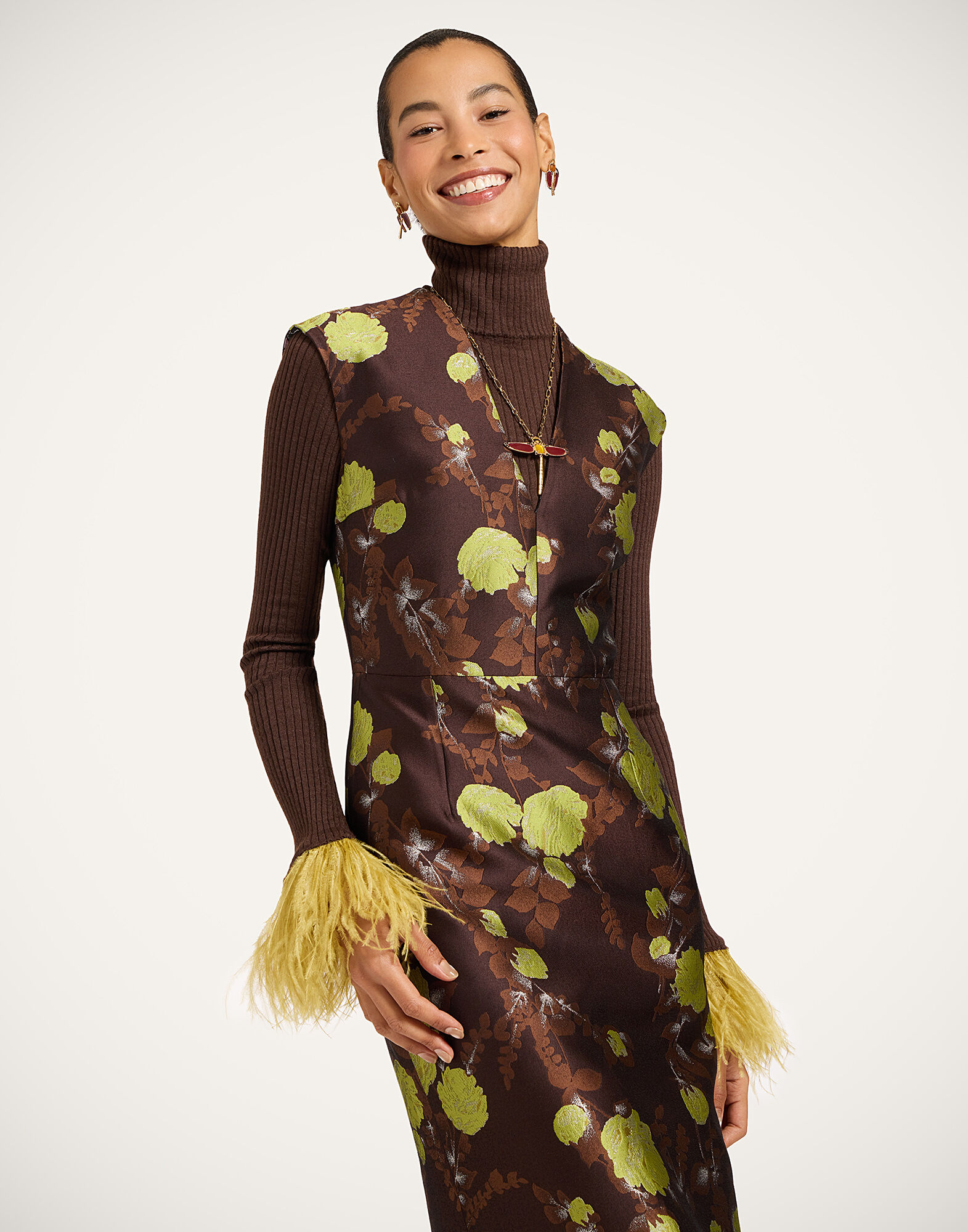 La DoubleJ Sleek Dress Devon Brown DRE1138JCQ141DEV05BR02