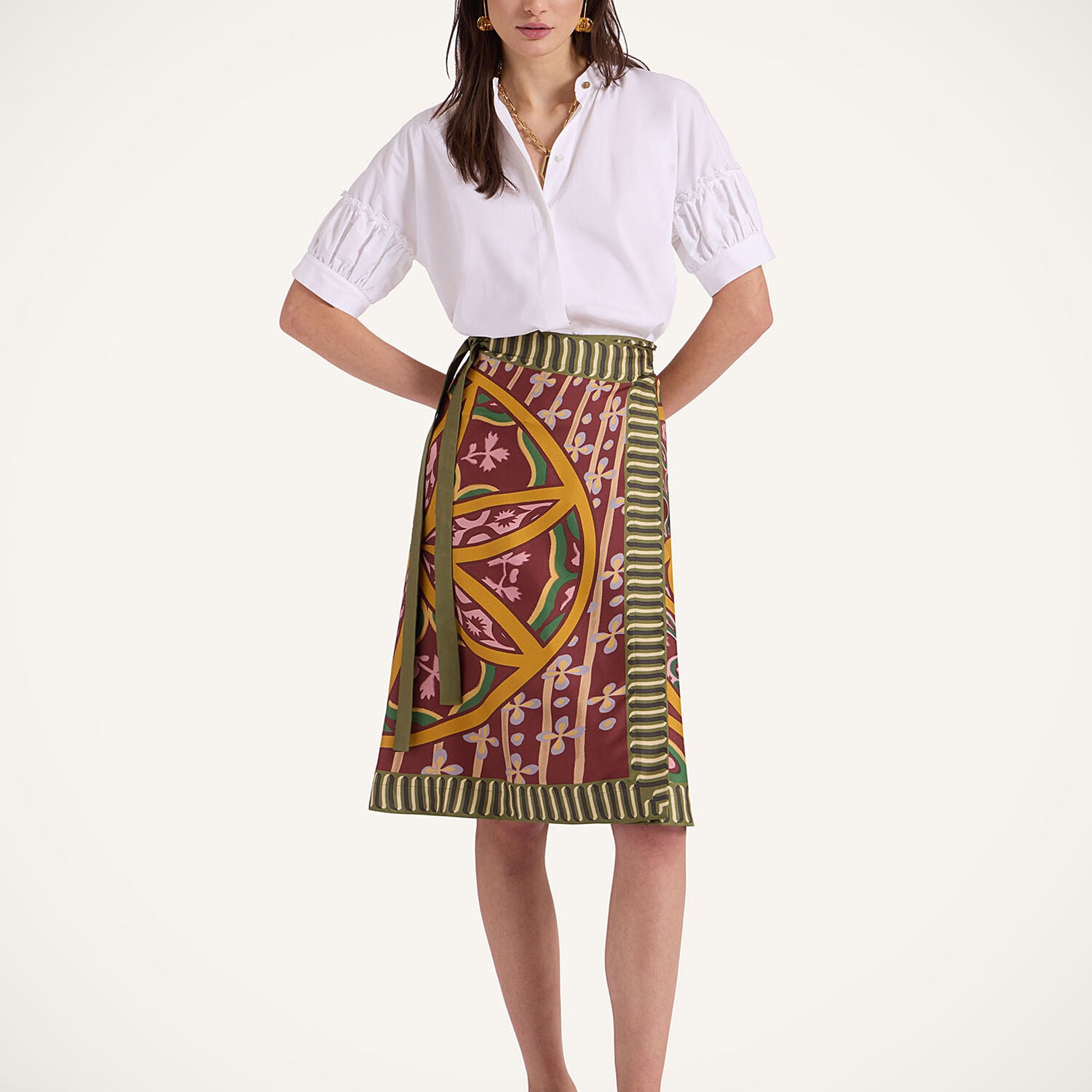 La Double J Pareo Midi Skirt