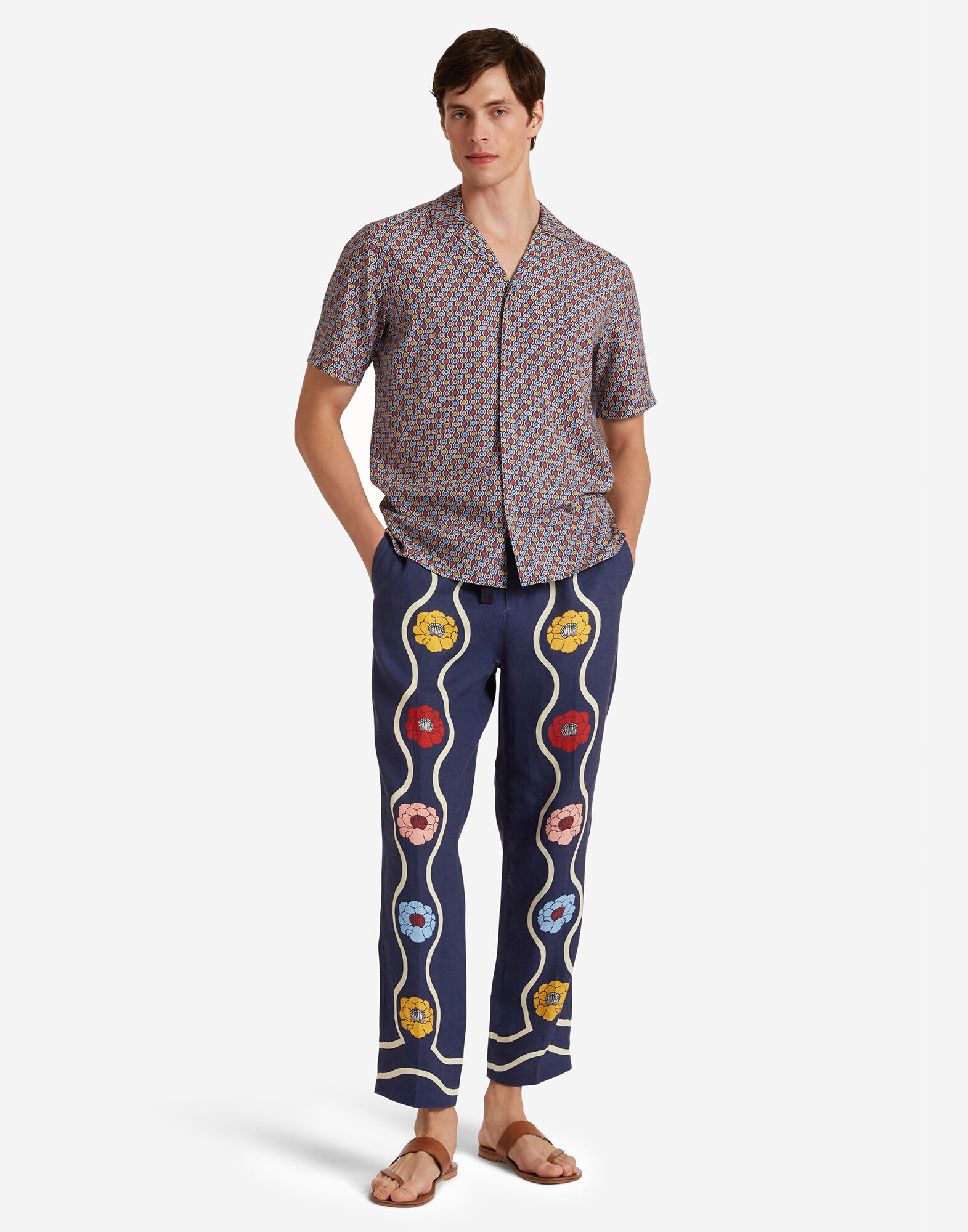 La DoubleJ Alex Trousers Whitsun Plac&egrave;e Blue TRO0153LIN007FSK01BU03