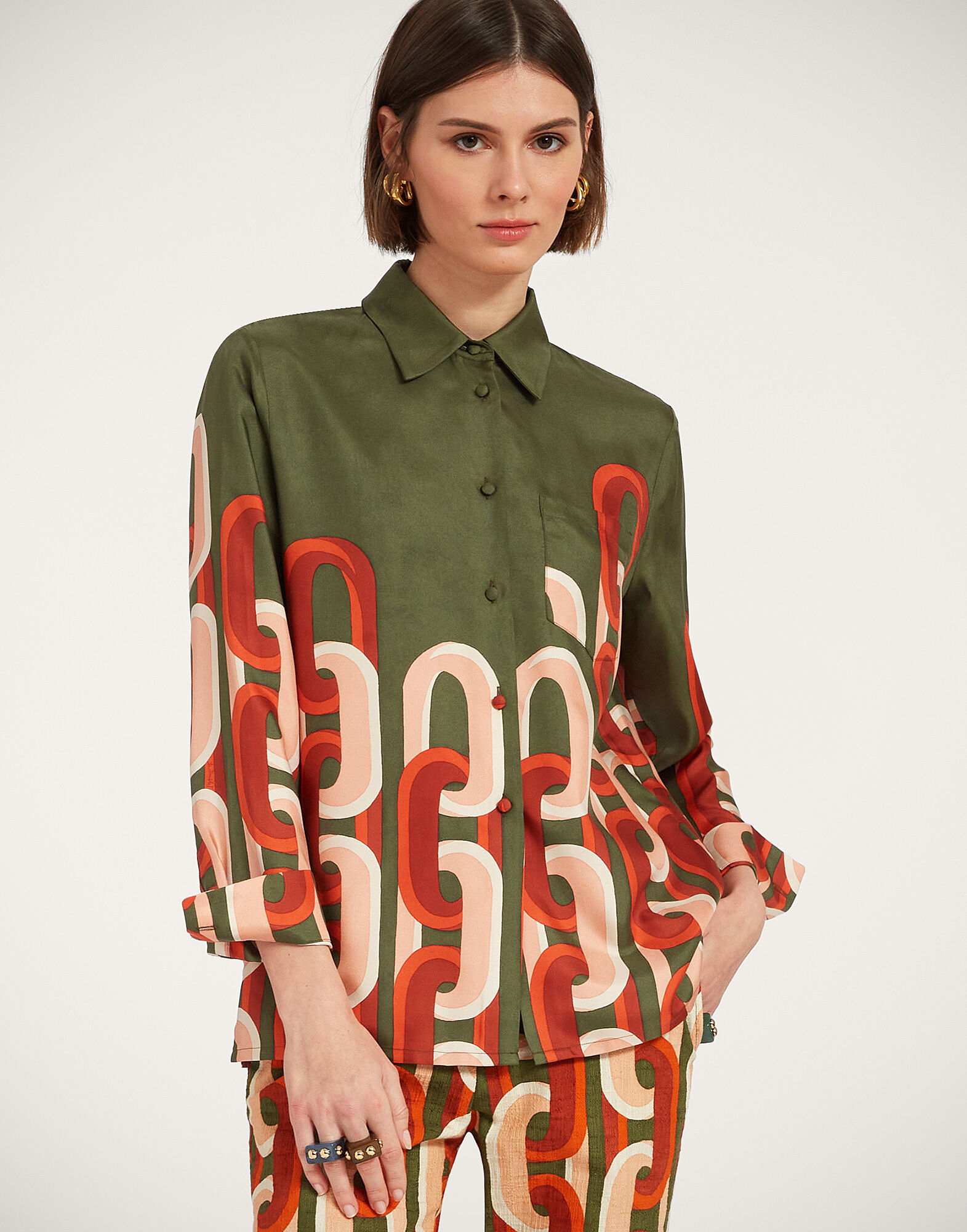 La DoubleJ Boy Shirt Prometheus Plac&eacute;e Camouflage SHI0001SIL001EUS02GR08