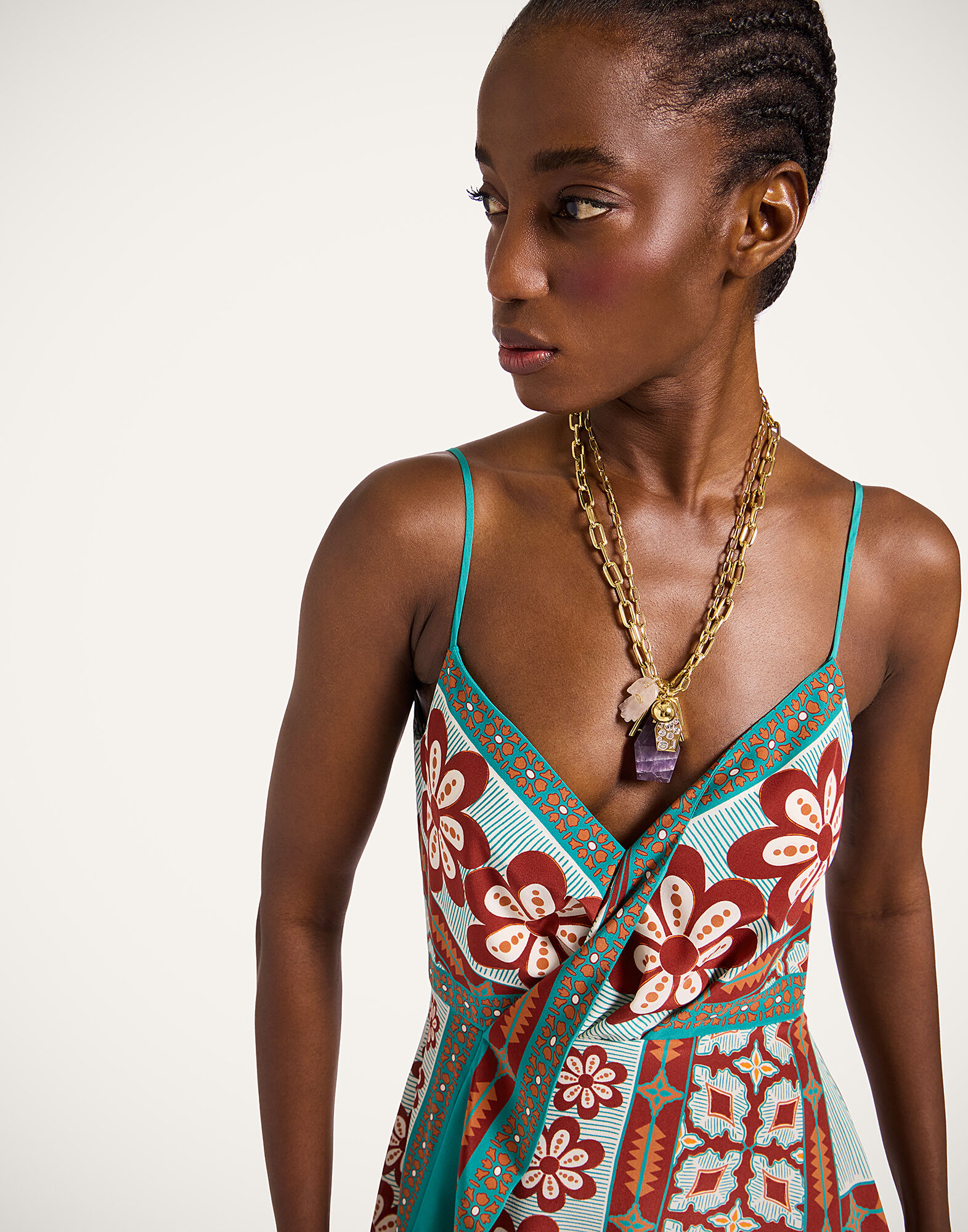 La DoubleJ Turn Around Dress Pagoda Plac&eacute;e Rust DRE0905CRE002PAG01OR04