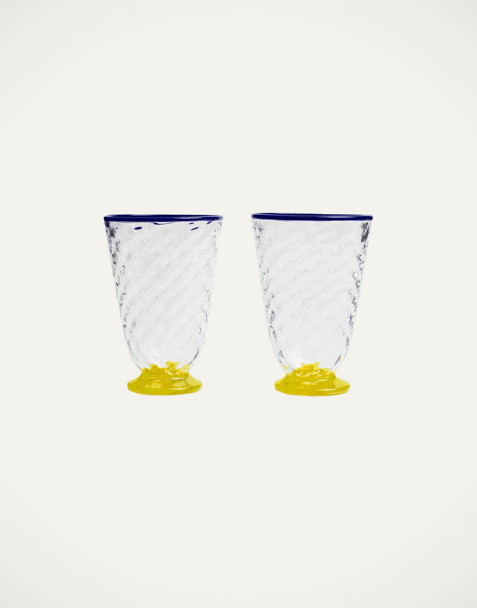 La DoubleJ Quilted Glasses Set Of 2 Yellow GLA0025MUR001QUI01YE02