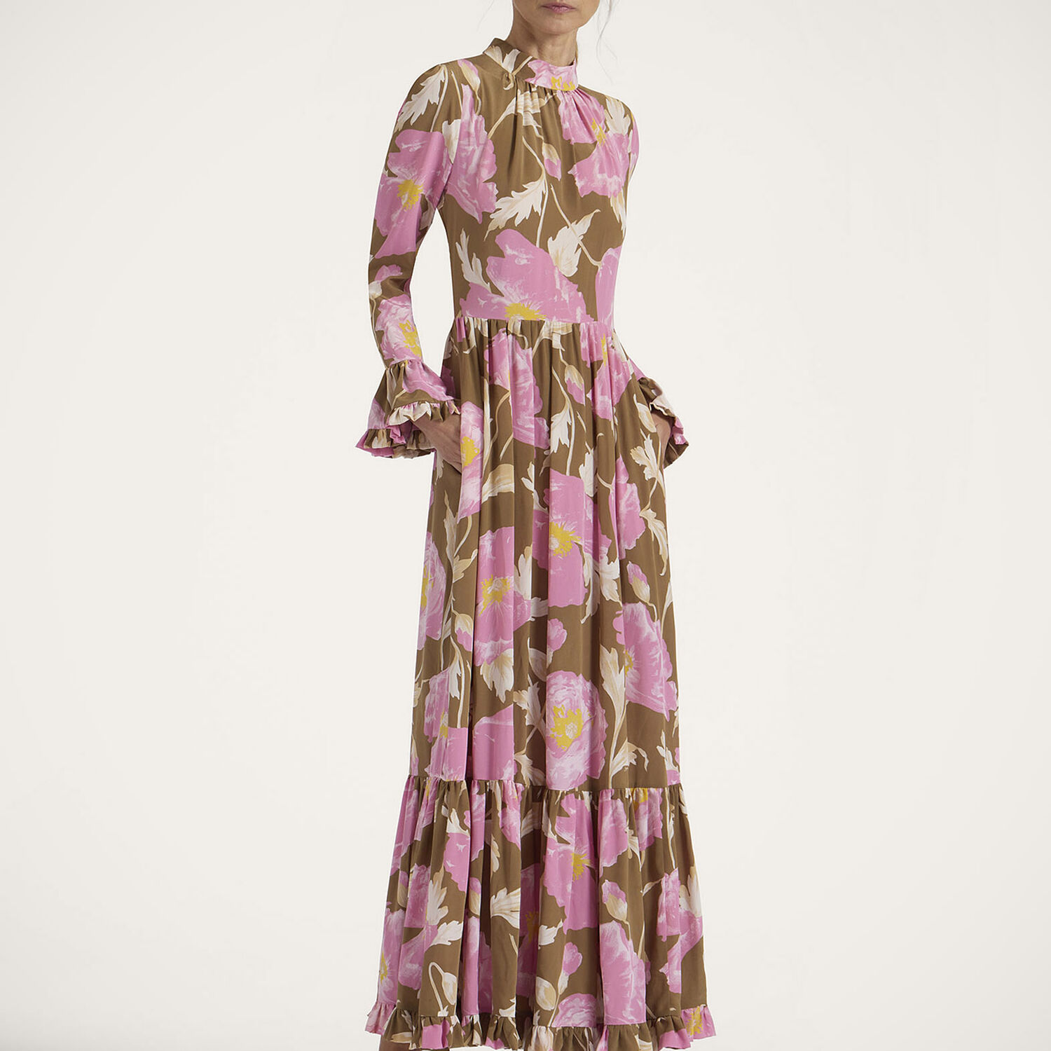 La Doublej La Double J Visconti Dress In Sylph Khaki