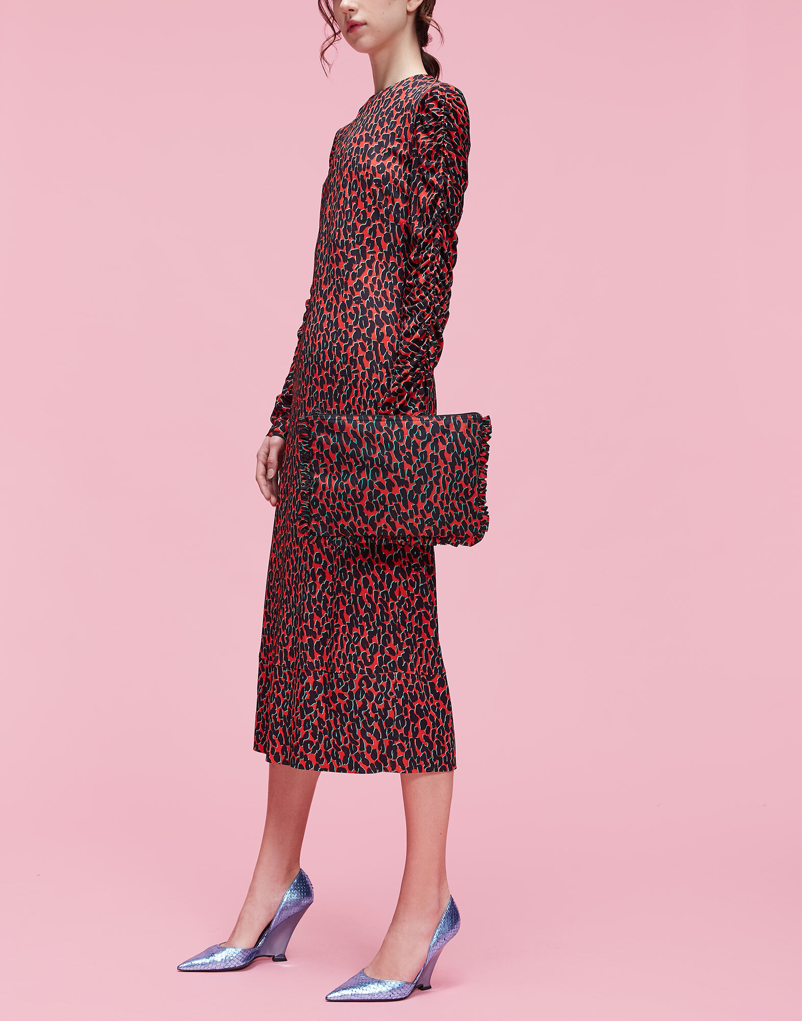 LaDoubleJ Hand Pochette Leopard Rosso BAG0002NYL001LEO0002