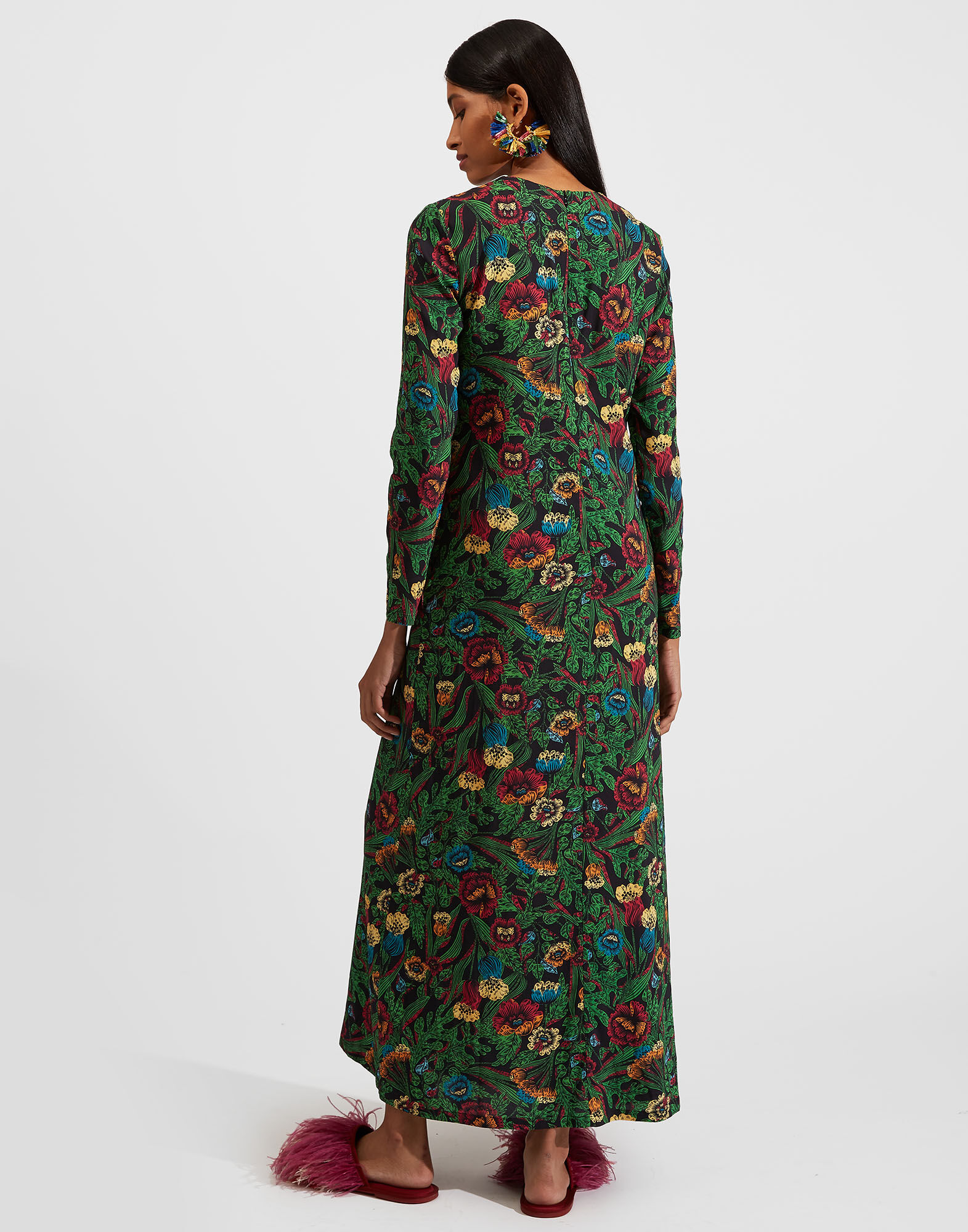 La DoubleJ Long Sleeve Swing Dress Night Garden DRE0184VIS001GAR0001