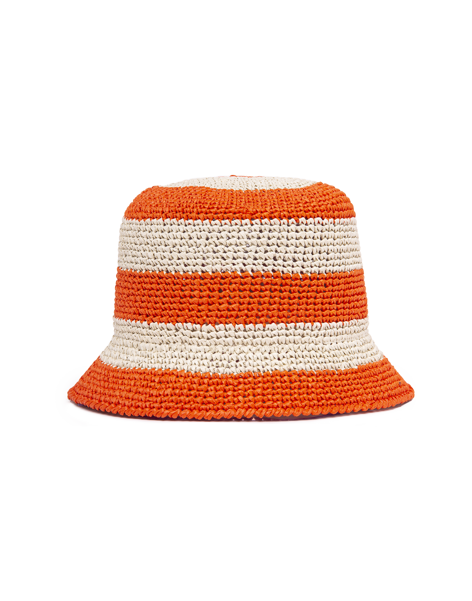 La DoubleJ Bucket Hat Raffia Bicolore Arancio HAT0015RAF003ORA05OR02