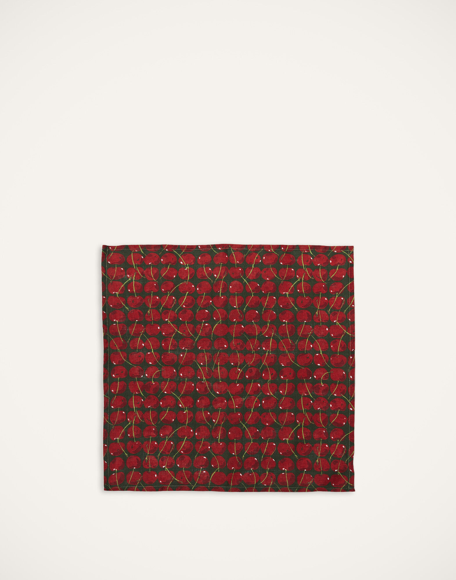 La DoubleJ Large Napkins Set Of 2 Cherries Verde NAP0006LIN001CHY0004