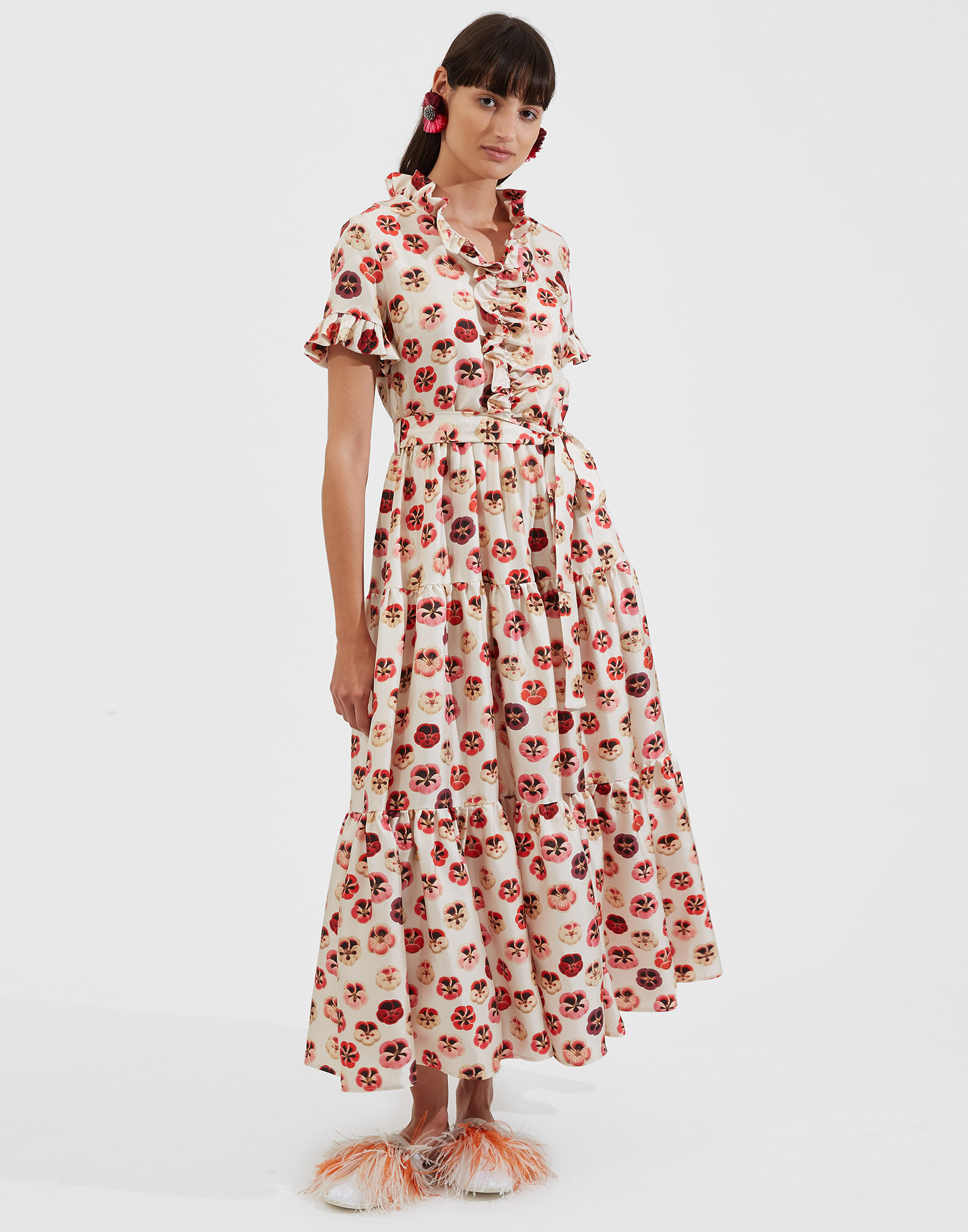 La DoubleJ Long And Sassy Dress Micro Pansy DRE0017SIL001PAN0002