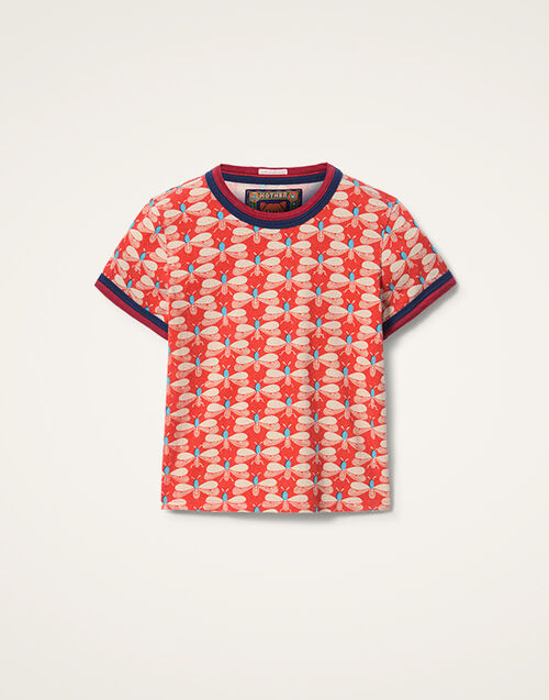 La DoubleJ Itty Bitty Double Binding Ringer T-Shirt Pull My Petaltail Orange TSH0061JER059PET03OR02