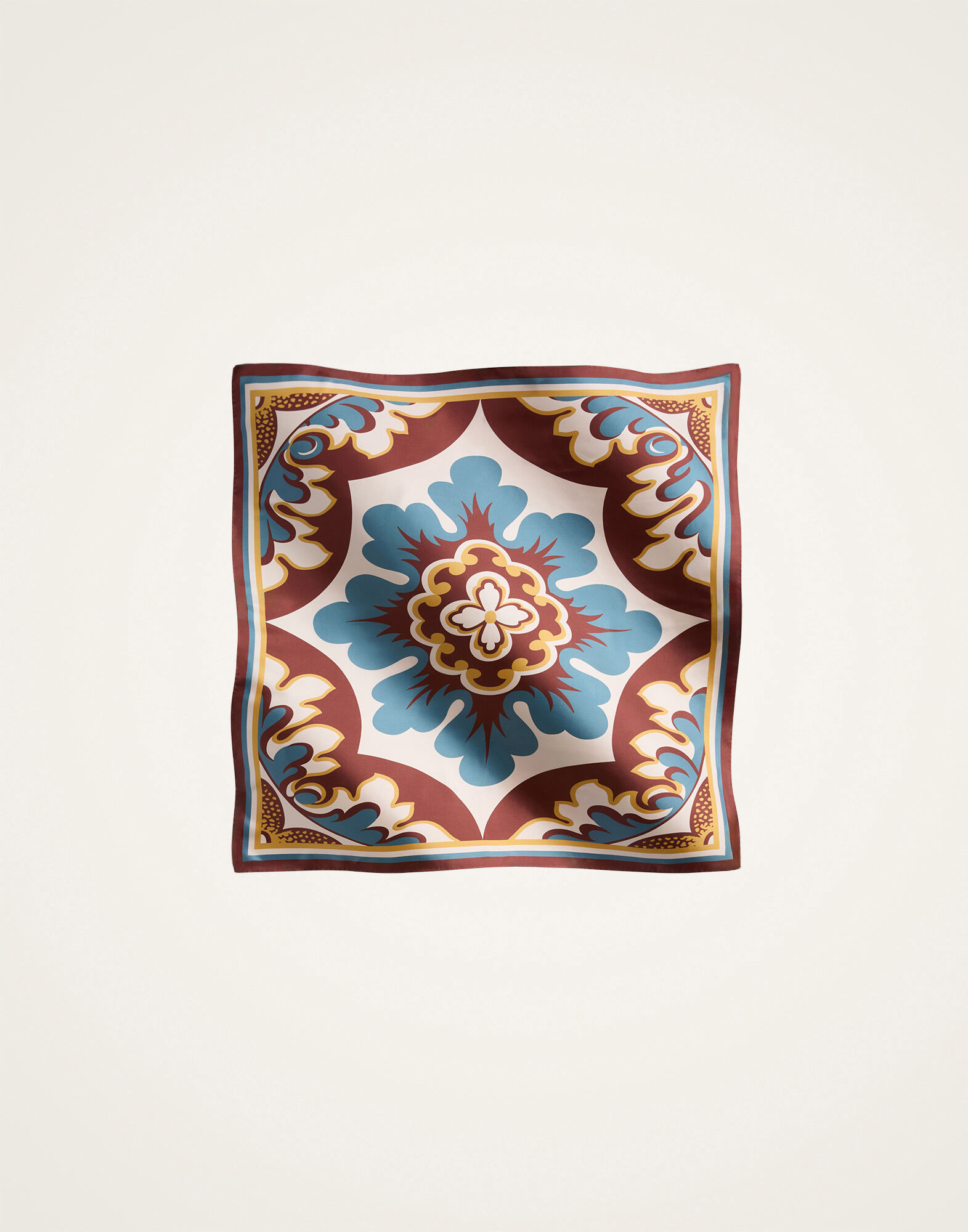 La DoubleJ Foulard 90 Palazzo Plac&eacute;e Chocolate SCA0067SIL006PAL08BR07