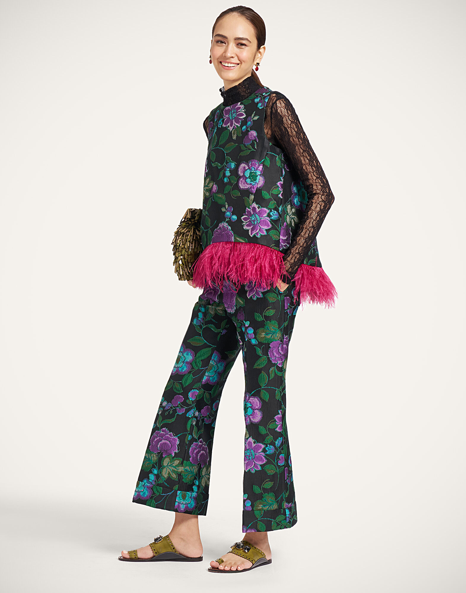 La DoubleJ La Scala Top Botanical Black TOP0013JCQ144BOT01BL01