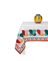 La DoubleJ Large Tablecloth &#40;180x350&#41; Farfalle Ring &#40;Placed&#41; TBC0003LIN001FAR0005