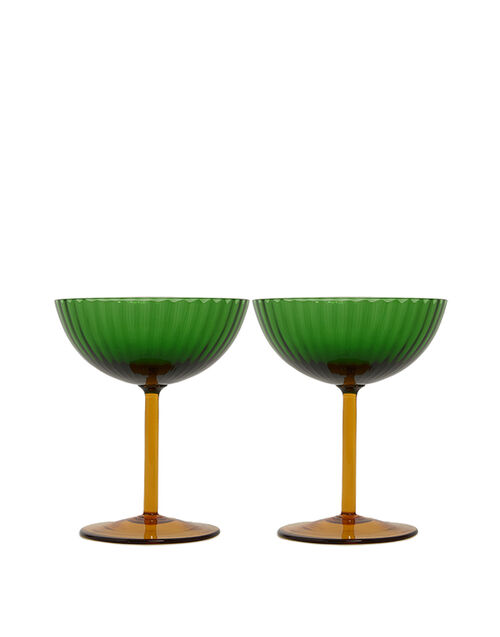 La DoubleJ Champagne Coupe Set of 2 Verde GLA0012MUR001GRE0008