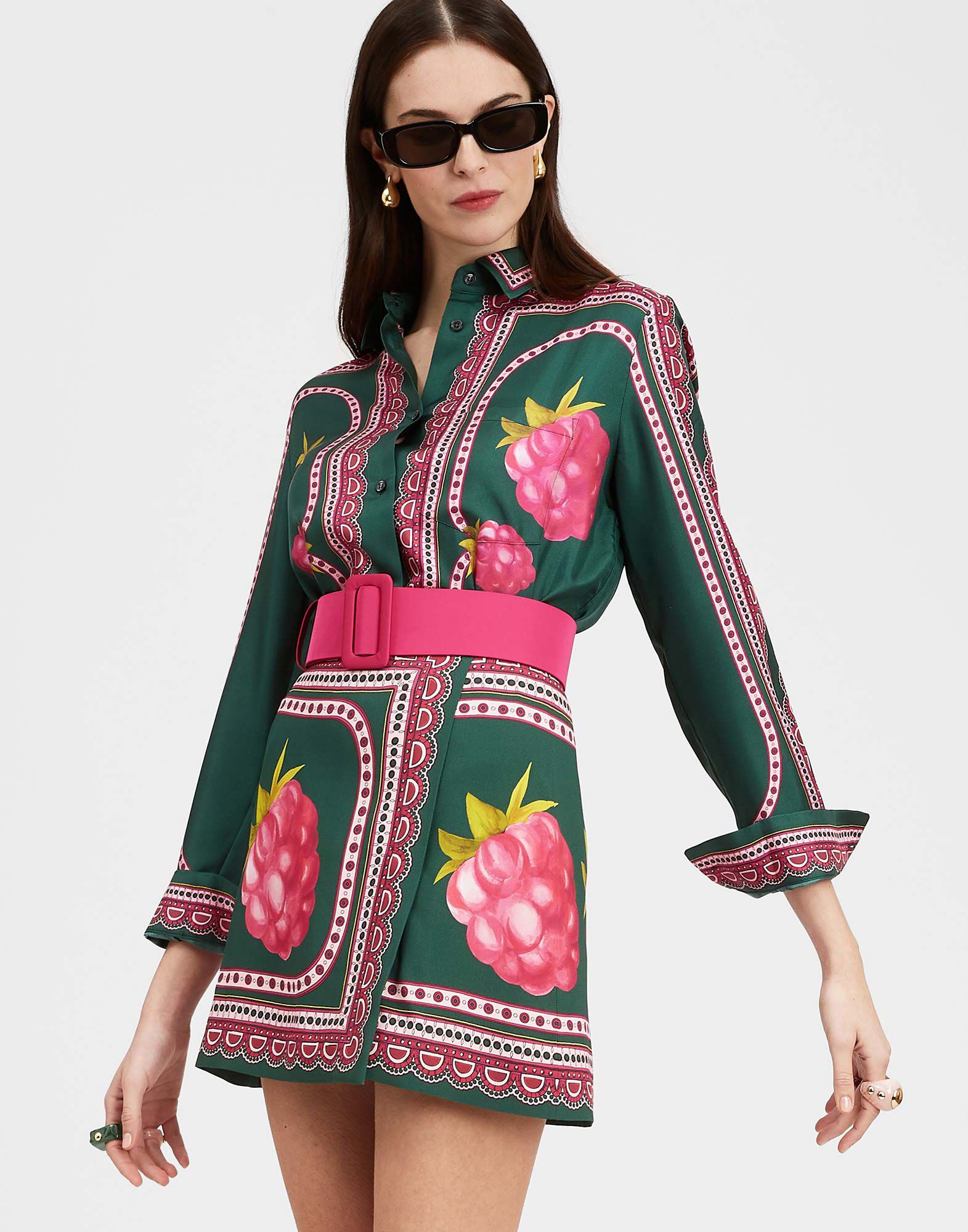 La DoubleJ Boy Shirt Lampone Plac&eacute;e Emerald SHI0040SIL006FMB06GR04