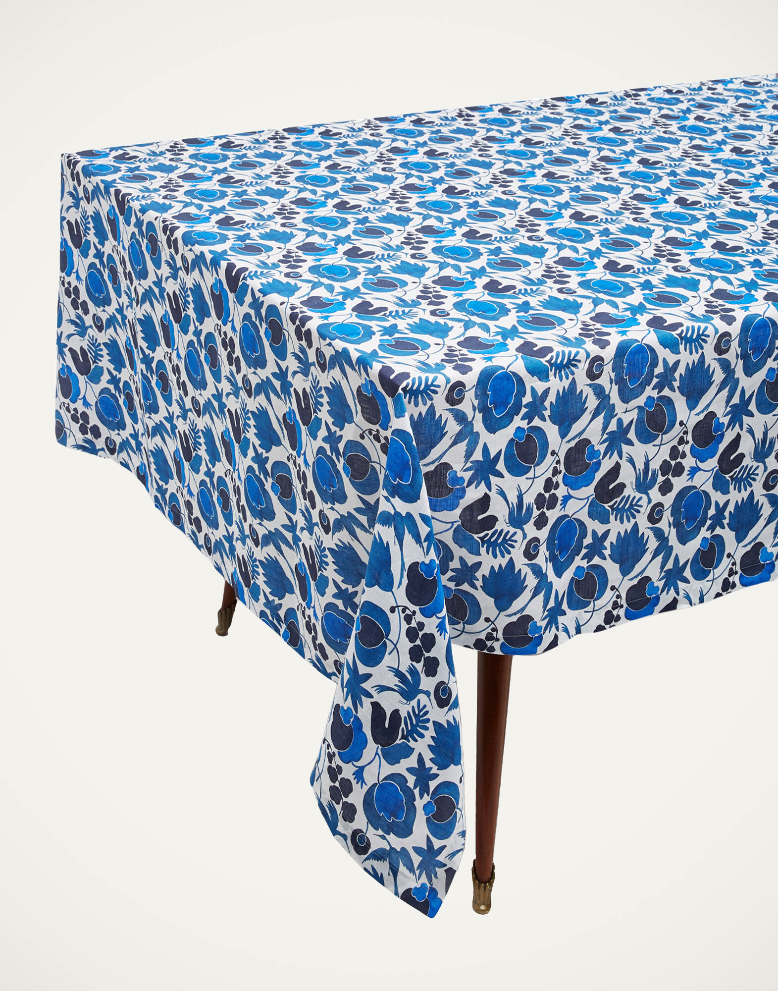 La DoubleJ Medium Tablecloth Wildbird Blu TBC0002LIN001CER0001