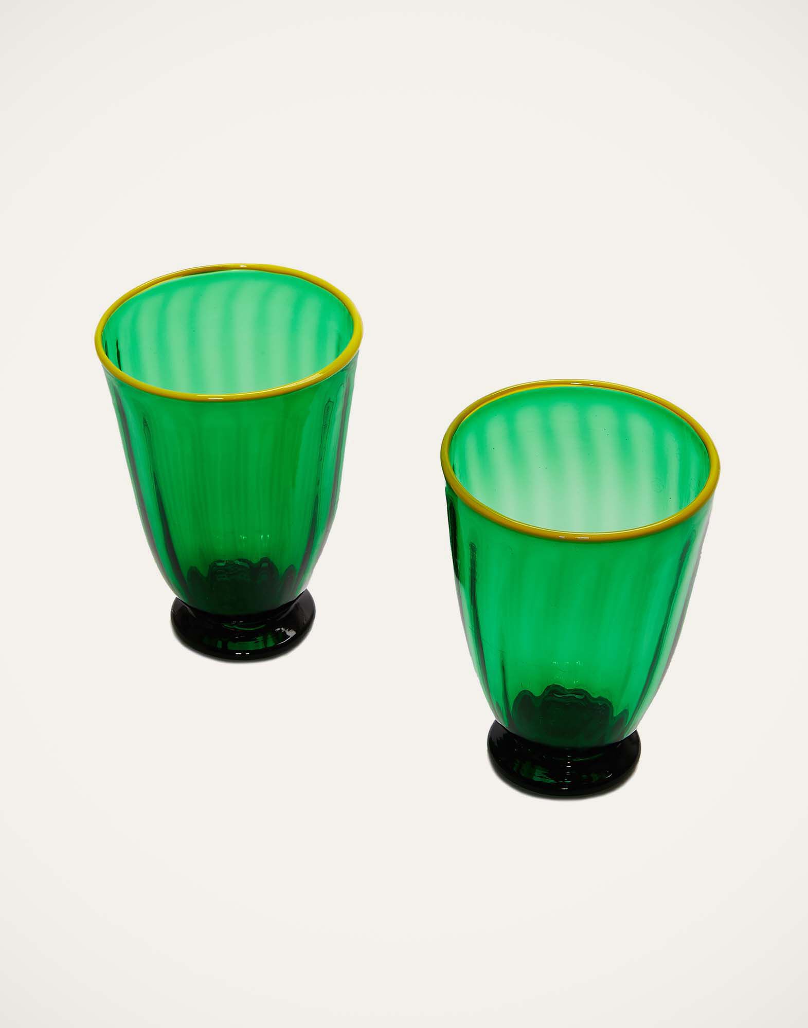 La DoubleJ Rainbow Glass Set of 2 Green GLA0014MUR001GRE0001