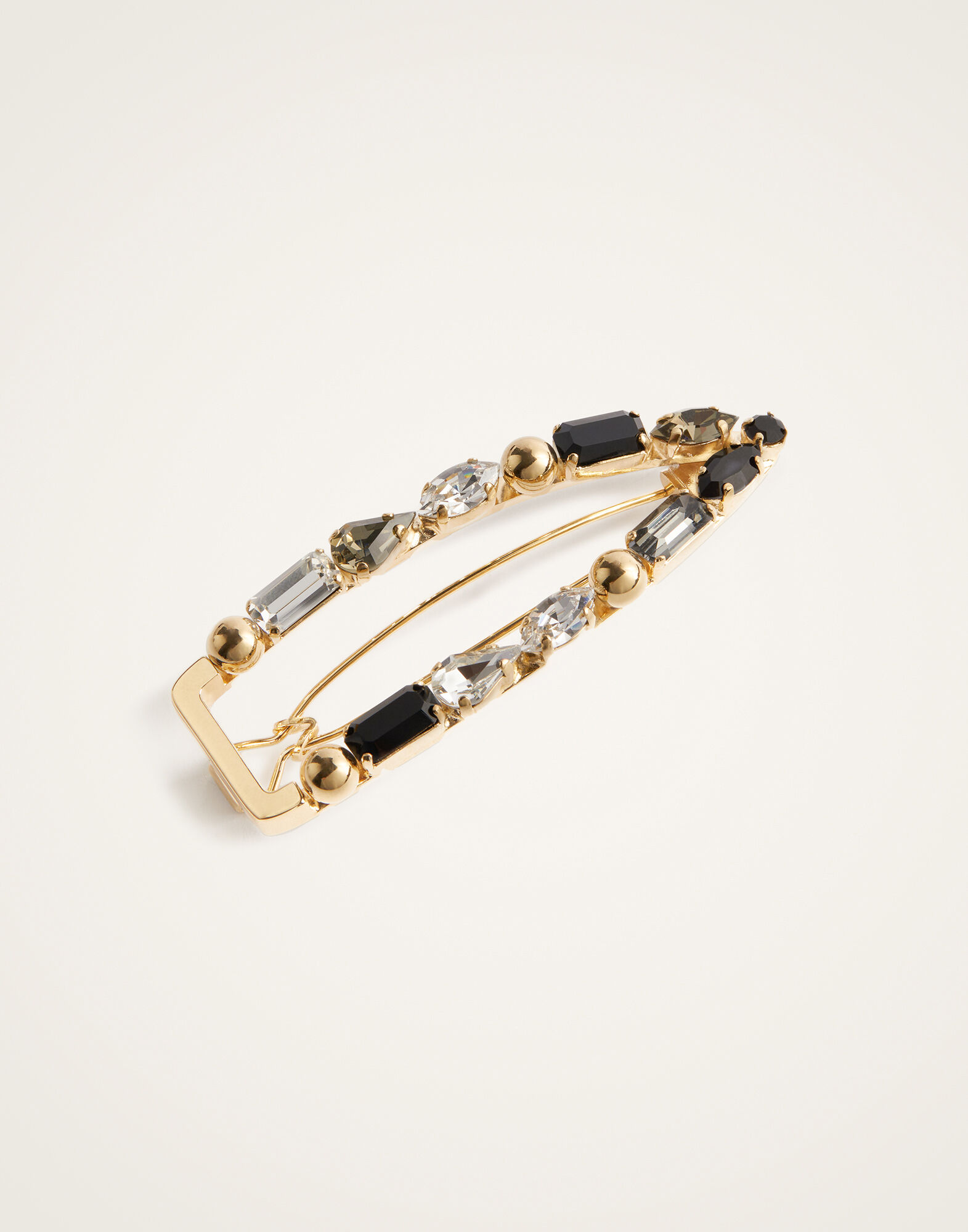 La DoubleJ Crystals Hair Clip Solid Gold CLI0003BRA005SOLIDGY04