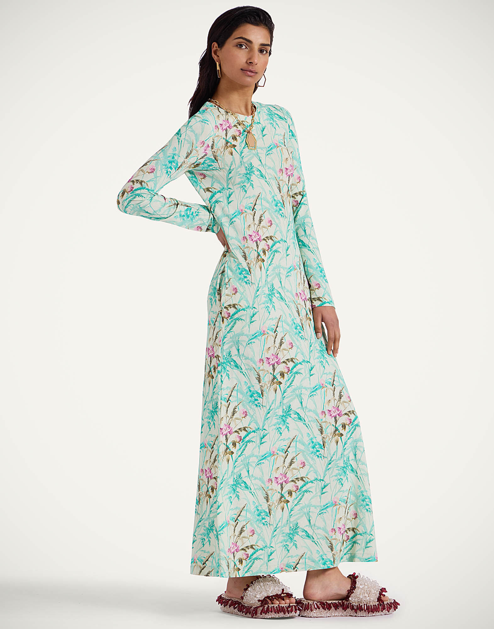 La DoubleJ Long Sleeve Swing Dress Heath Mint DRE0831JER027HEA01GR11