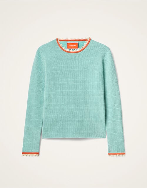 La DoubleJ Picket Crew Neck Solid Teal PUL0308KNI171SOLIDBU07