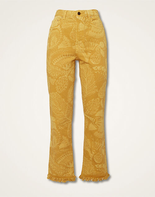 La DoubleJ Fancy Crop Jeans Sicomore Yellow TRO0108DEN001SIC03OR06