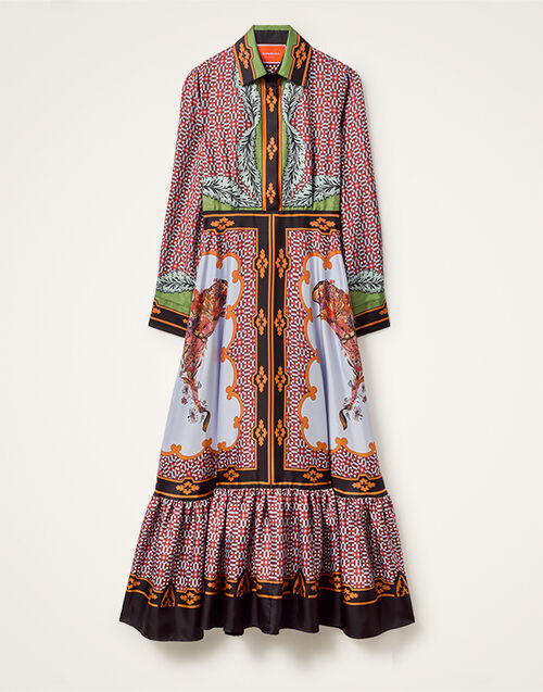 La DoubleJ Long Sleeves San Pietro Dress Mariposa Placée Celeste DRE0969SIL006MAR07BU12