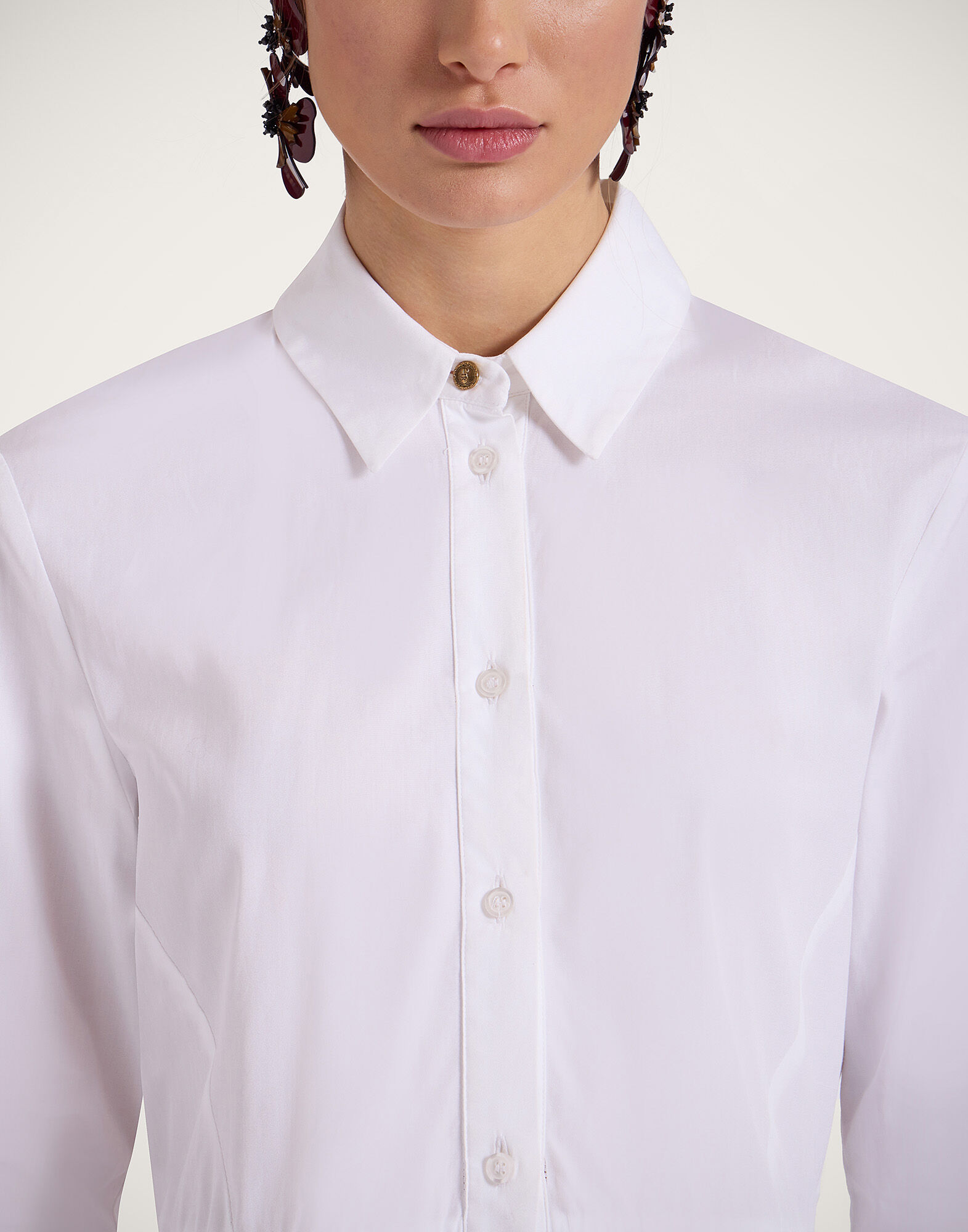 La DoubleJ Iris Shirt Solid White SHI0113COT064SOLIDWH01