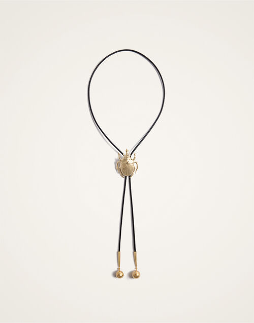 La DoubleJ Scarab Cow Tie 24K Gold Plate NEC0041BRA003SOLIDYE05