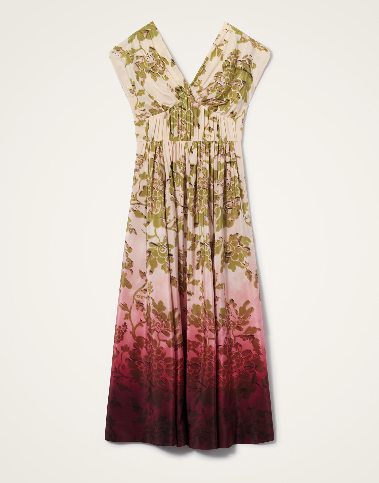 La DoubleJ Waldorf Dress Oasis Ombr&eacute; Plac&eacute;e Geen & Red DRE1103CRE001OAO02GR02