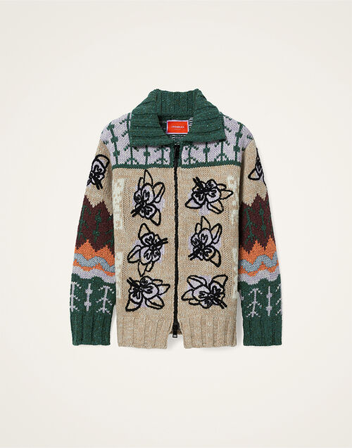 La DoubleJ Chalet Cardigan Multicolor Camel & Lilac PUL0288KNI166VA399BR04