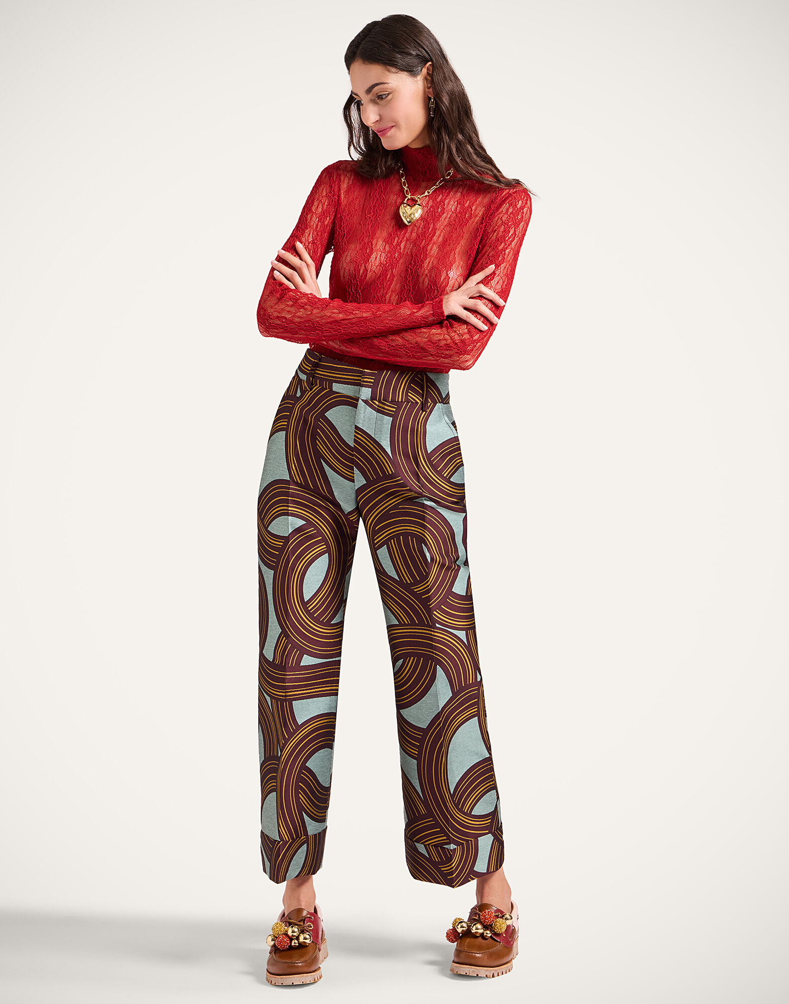 La DoubleJ Lacey Turtleneck Solid Brick Red TOP0180LAC007SOLIDRE06