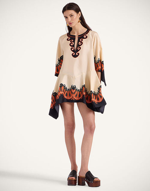 La DoubleJ Malibu Mini Dress Pacific Placée Dark Orange DRE0844SIL001PCF03OR03