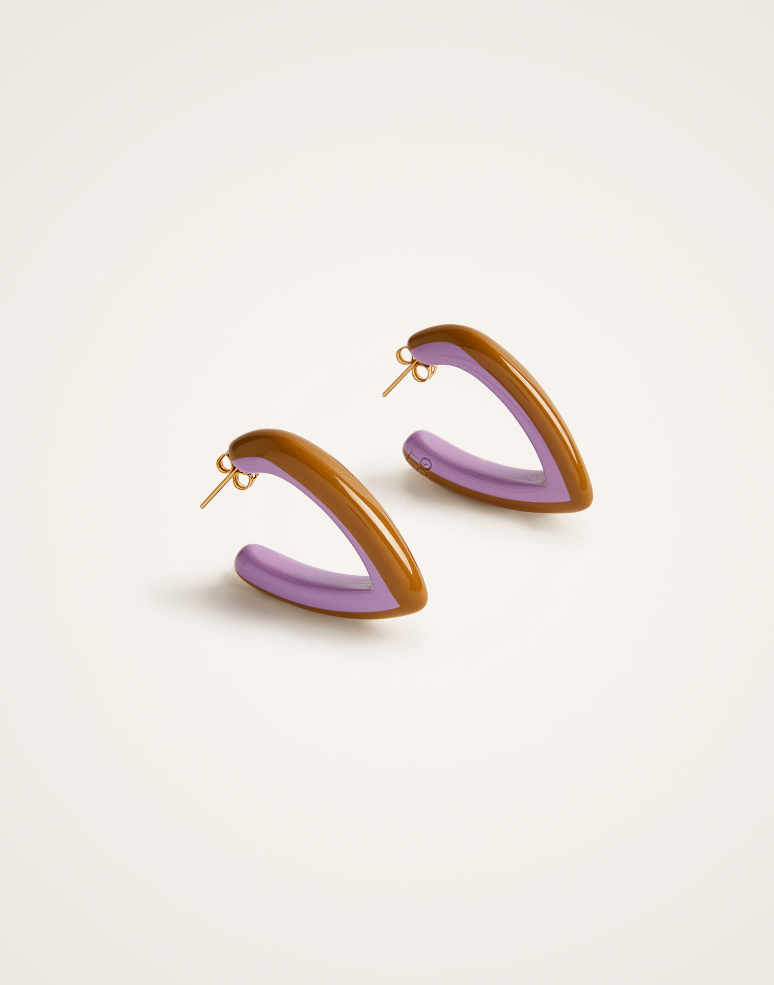 La DoubleJ Dew Earrings Bicolor Mini Bicolor Brown & Lilac EAR0057POL008BIC01PU02