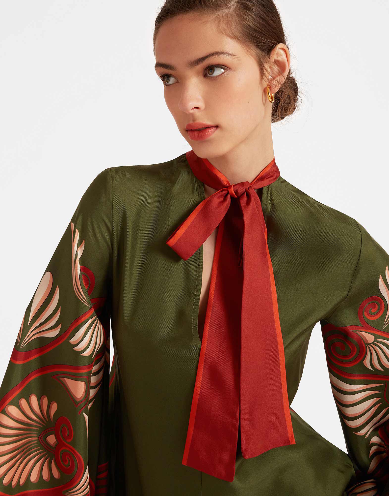 La DoubleJ Magnifico Dress Kerylos Plac&eacute;e Dark Green DRE0232SIL006KER01GR03